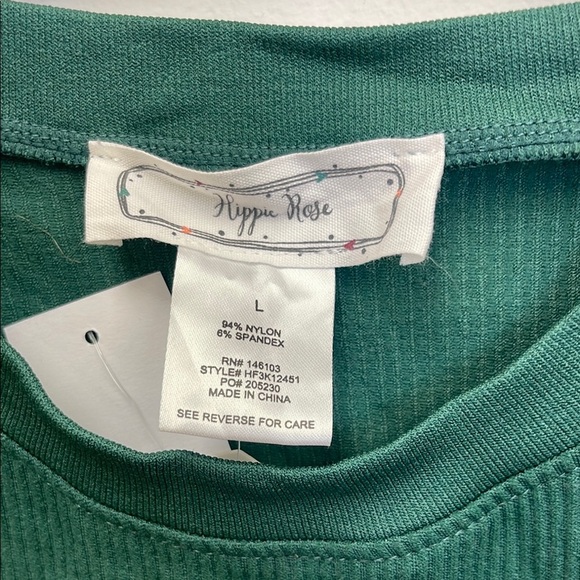 Hippie Rose Green Ribbed Top - Picture 2 of 4